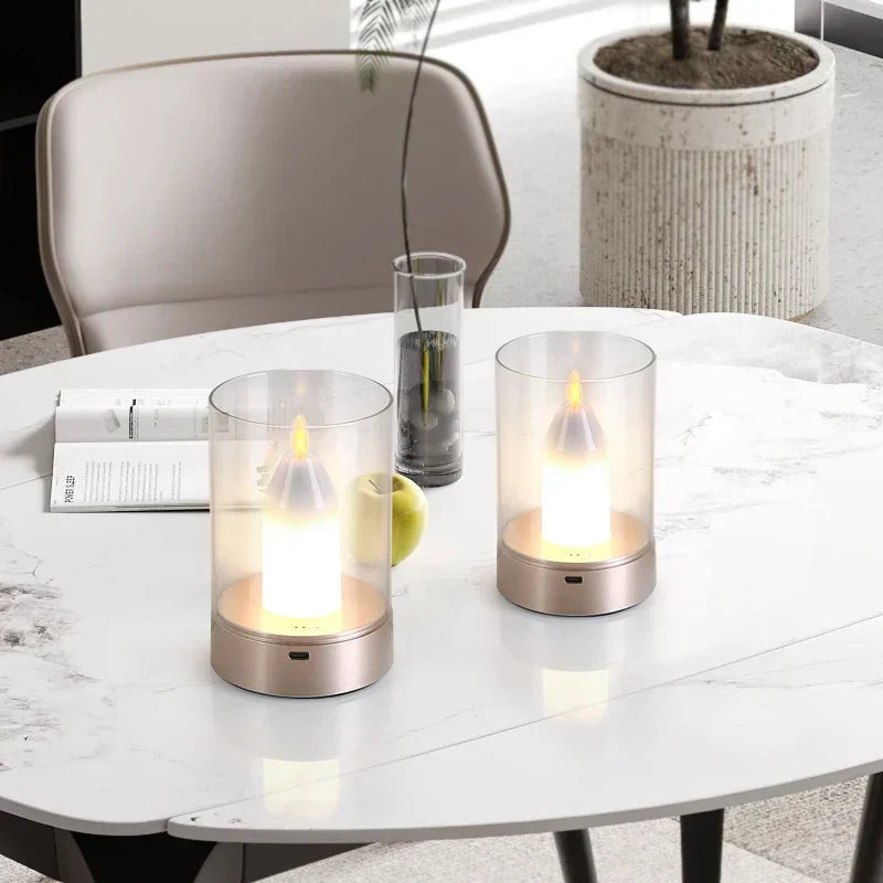 AuraFern – Kerzenlampe mit schwebendem Flammeneffekt und elegantem Sensordesign
