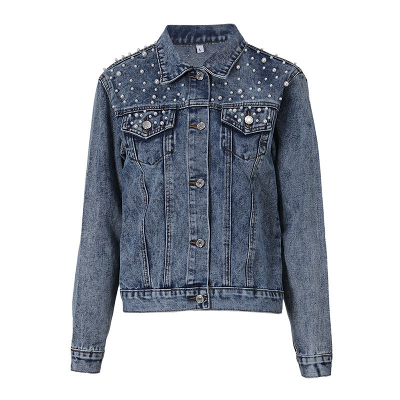 Zerline – Langärmlige Jacke mit Perlendetail Knöpfen und Taschen