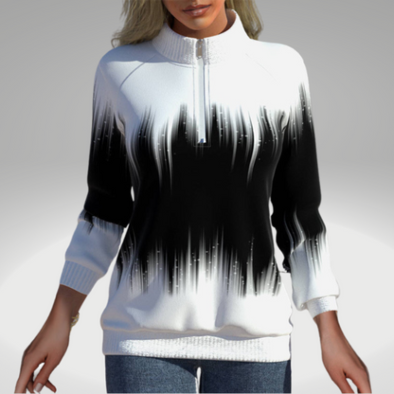 Paula – Lässiger Langarmpullover mit Reißverschluss