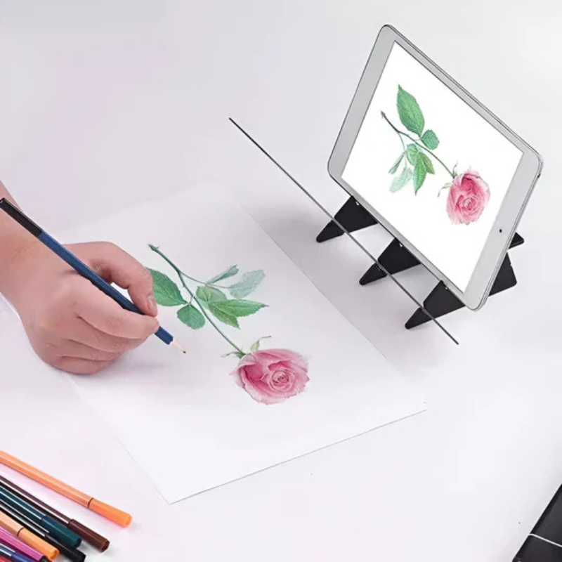 DrawEase – Transparentes optisches Zeichenbrett zum Nachzeichnen von Kunstwerken vom Telefon oder Tablet