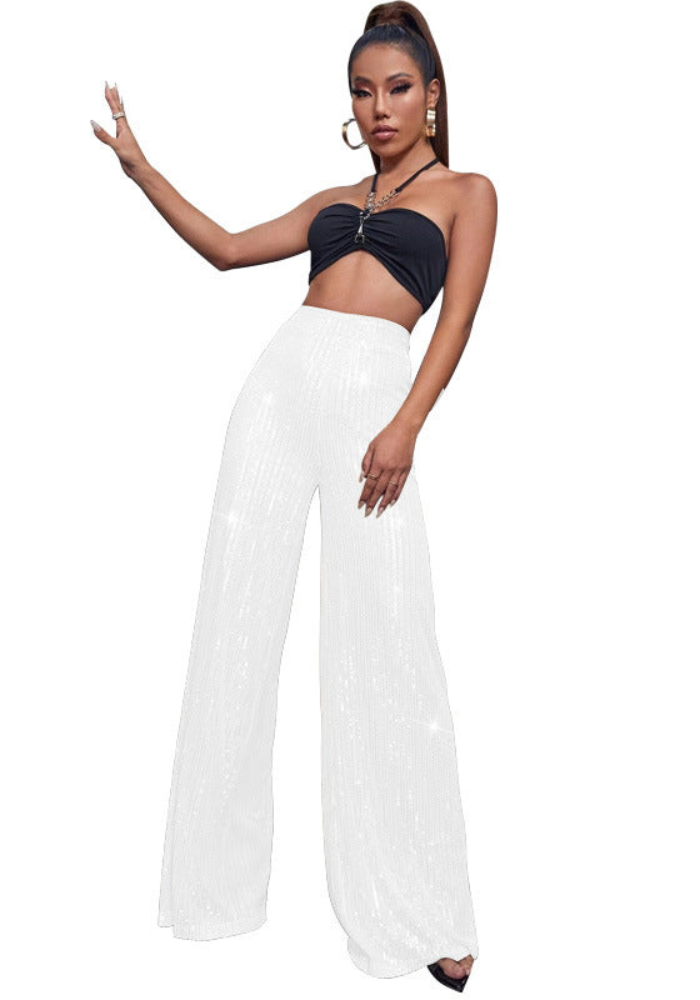 Sophia – Locker sitzende Hose mit hoher Taille und weitem Bein für mühelosen Stil