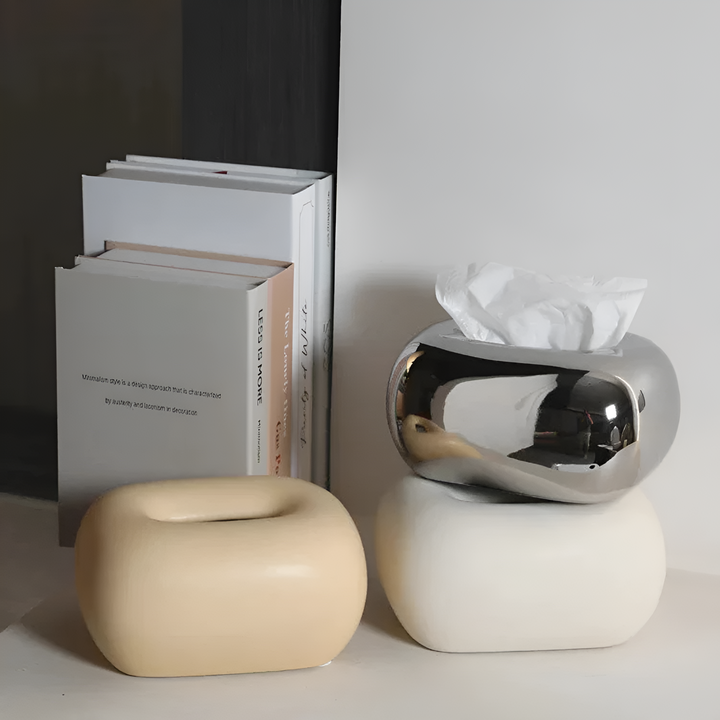 TissiqForm – Minimalistischer Taschentuchhalter für den Schreibtisch mit klarem und dekorativem Design
