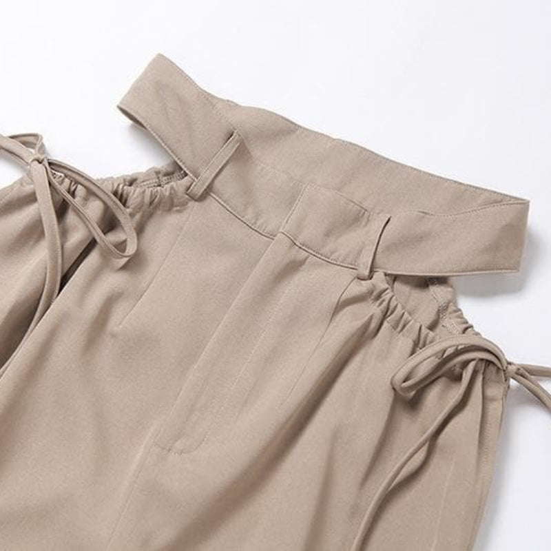 Zianah – Modische Hohe Taille Weites Bein Hose mit lockerer Passform