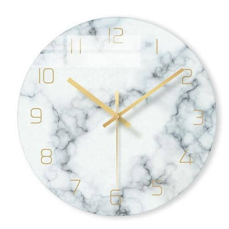 TickLure – Dekorative Wanduhr mit Marmoroptik und geräuschlosem Uhrwerk