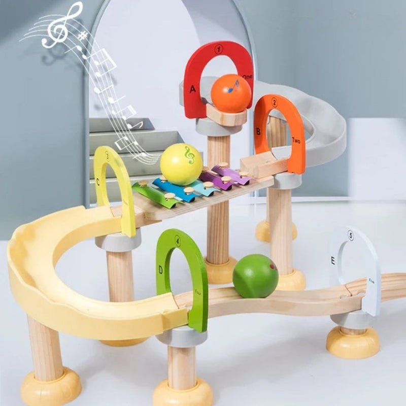 TuneTrack – Musikalisches Murmelbahn Spielzeug für Kinder und Koordinationsspielset