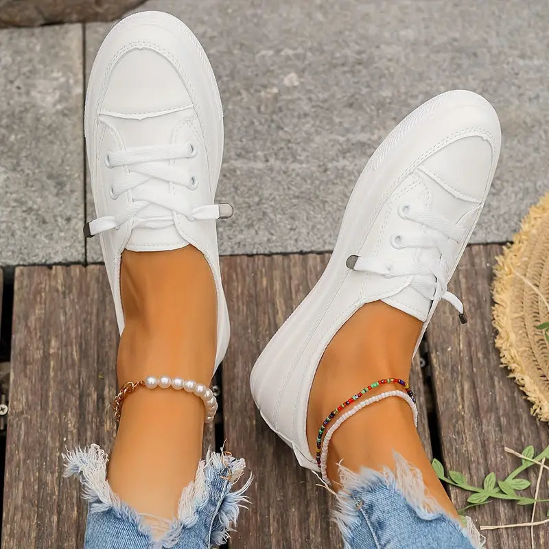 Leni - Lässig Flache schuhe mit rutschfester Sohle und runder Spitze