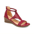 Antonia – Modische Riemchensandalen mit hinterem Reißverschluss und Keilabsatz