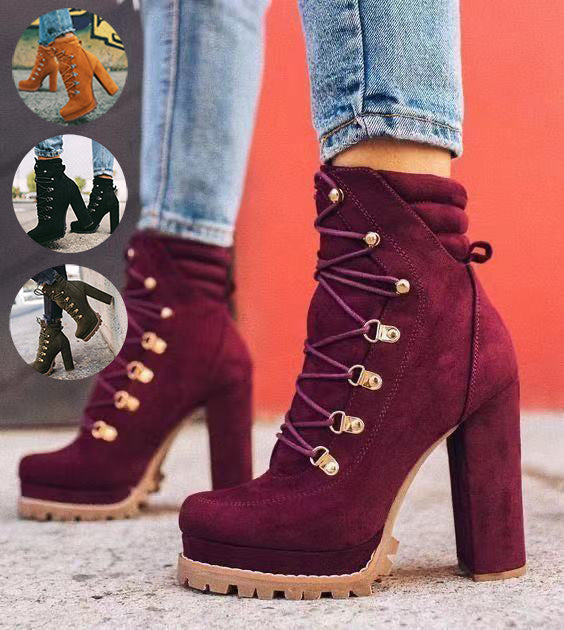 Sophie – Elegante Stiefelette mit Blockabsatz und Profilsohle