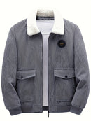 Theo - Langärmelige Vlies Auskleidung Reißverschluss Kordjacke