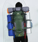 AdventurePro – Großer 60-Liter-Outdoor-Rucksack mit mehreren Taschen und Hüfttasche