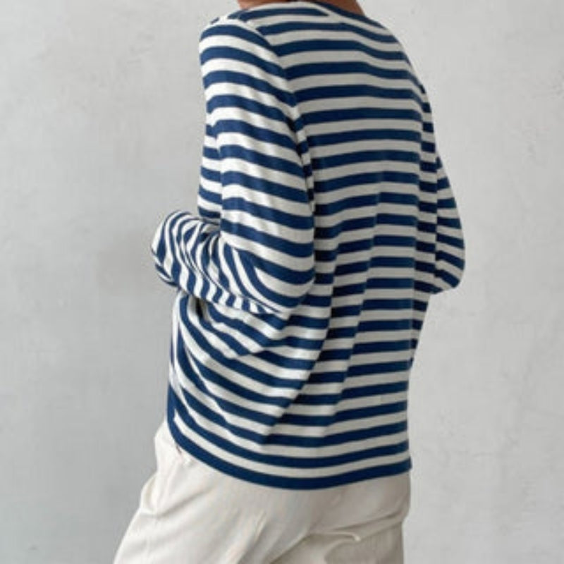 Cornelia – Eleganter Streifenpullover mit Rundhalsausschnitt und langen Ärmeln