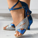 Antonia - Modische funkelnde Riemchensandalen mit rutschfester Sohle und gekreuzten Riemen