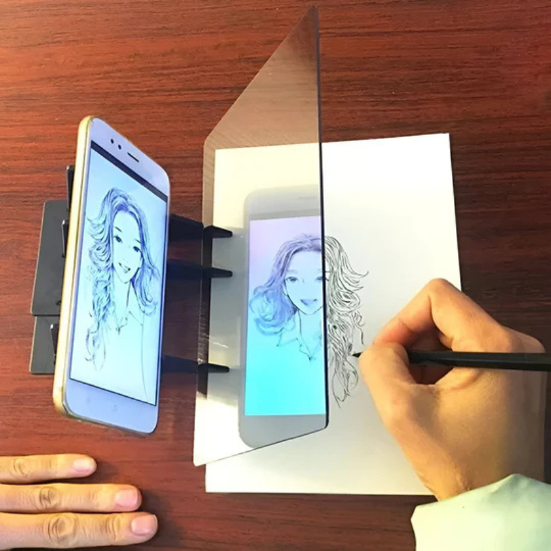 DrawEase – Transparentes optisches Zeichenbrett zum Nachzeichnen von Kunstwerken vom Telefon oder Tablet