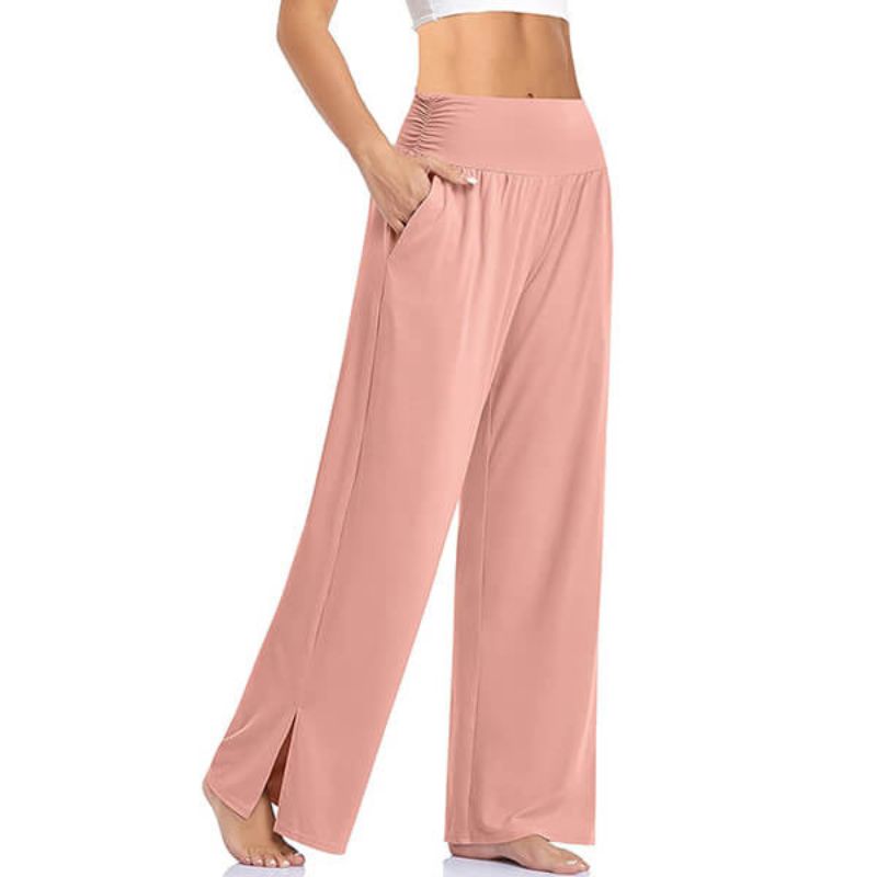 Eliana – Stylische Yogahose mit hohem Bund Seitentaschen und weitem Beinschnitt