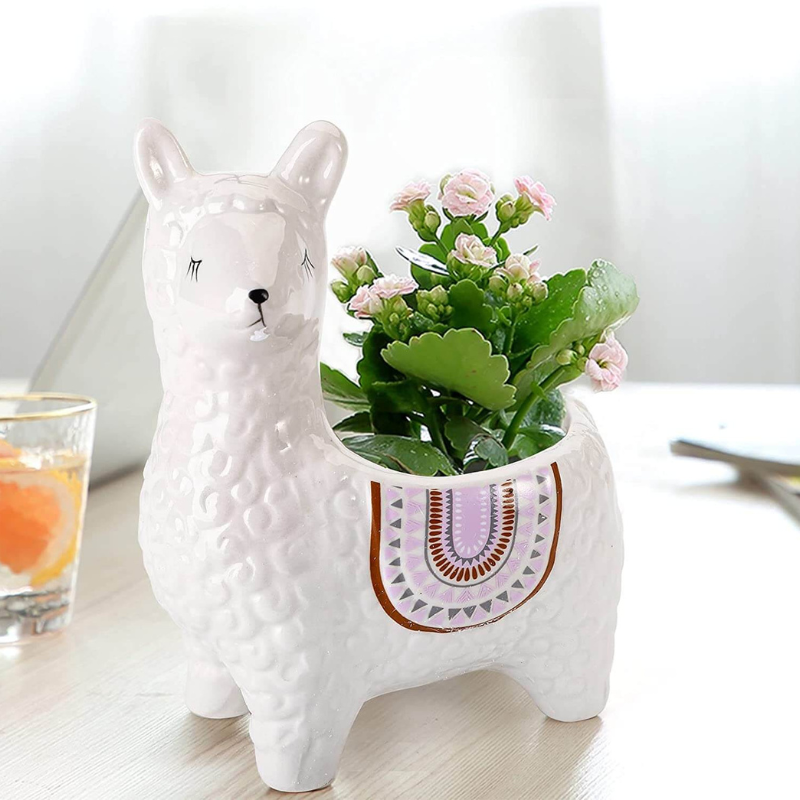 AlpacaGlow – Einzigartiger Alpaka Blumentopf für verspielte Raumdekoration