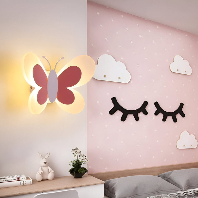 GlowFly – Schmetterlings Wandleuchte mit LED Licht für Kinderzimmer und Spielzimmer