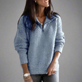 Gisela - Langärmelig Hoher Kragen Gestrickt Jumper