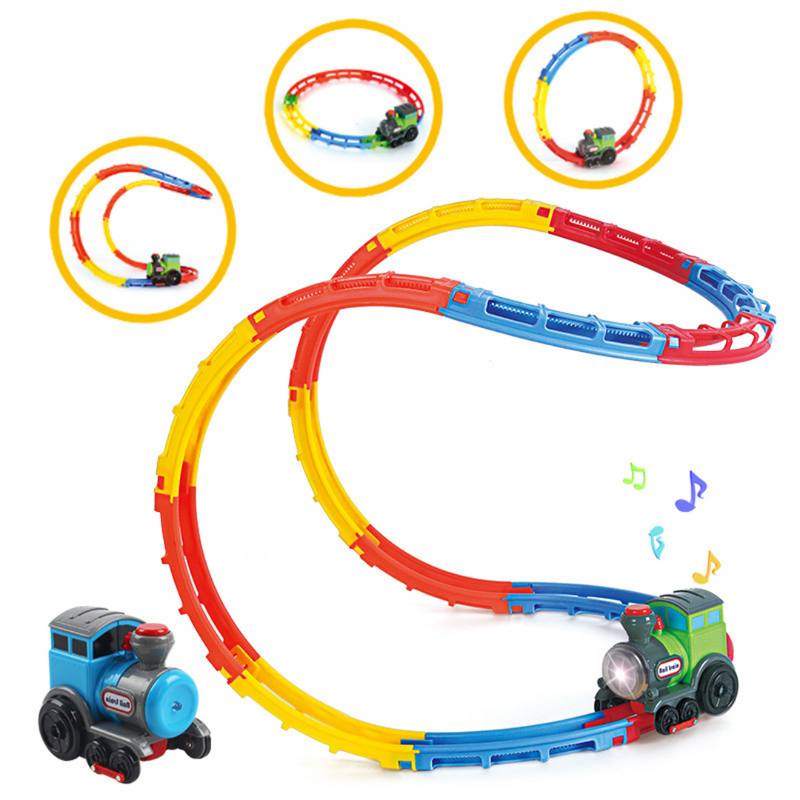 TrainTrek – Interaktives Spielzeug Lokomotiven Satz mit Licht Klang und flexiblen Gleisen