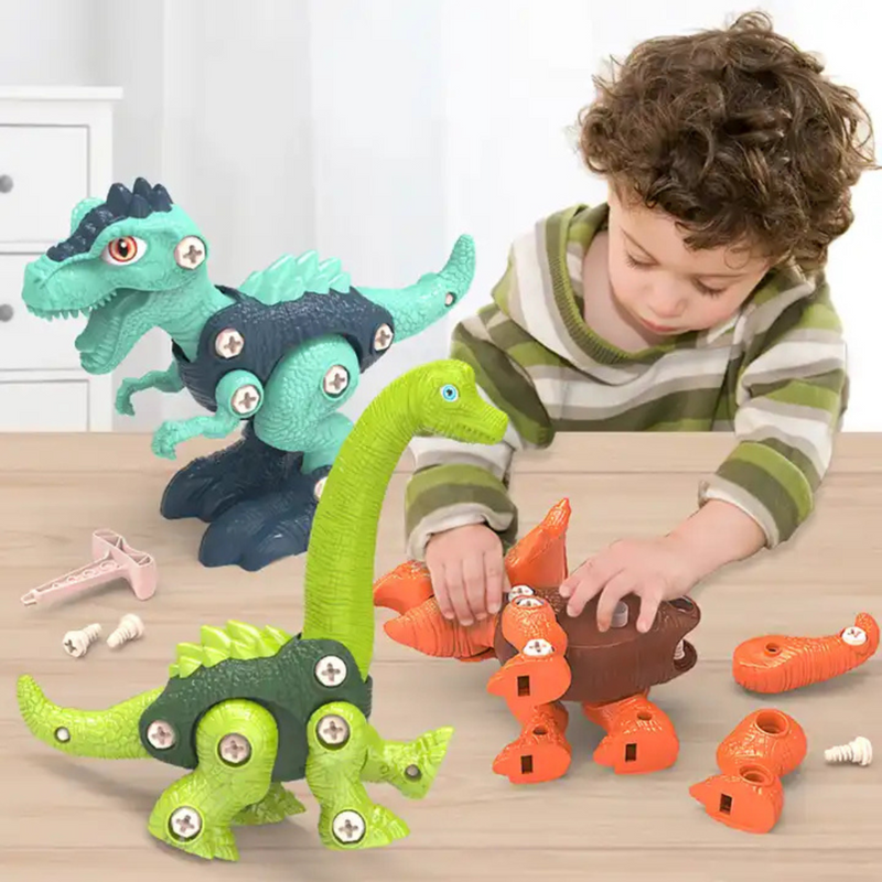 DinoCreate - Dinosaurier Konstruktionsspielzeug kreatives Bau und Schraubspielset für Kinder