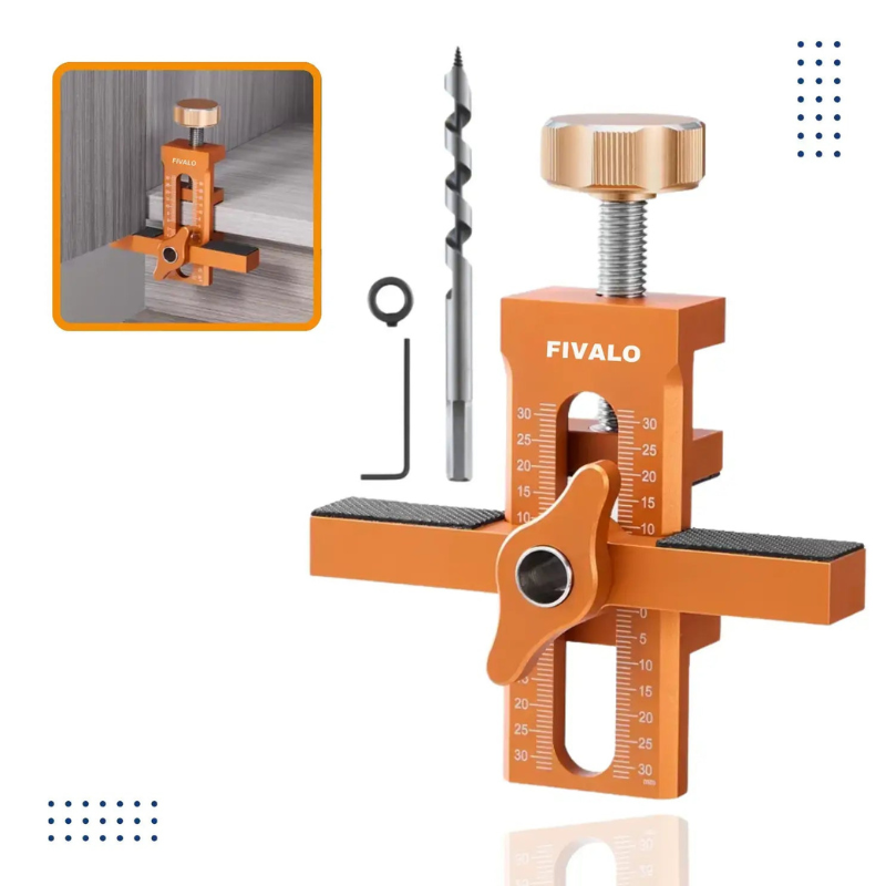 DrillMate – 2 in 1 verstellbare Bohrschablone für Scharniere und Griffe