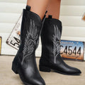 Laura - Gesticktes Gestaltung Mittlere Wade Stiefel mit rutschfester Sohle