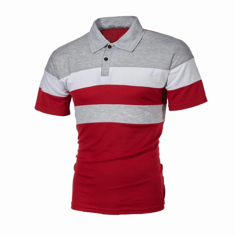Ethan – Moderne Poloshirts mit Streifenmuster und Knopfleiste