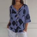 Hedda – Bluse mit V Ausschnitt und kurzen Ärmeln und Blumenmuster