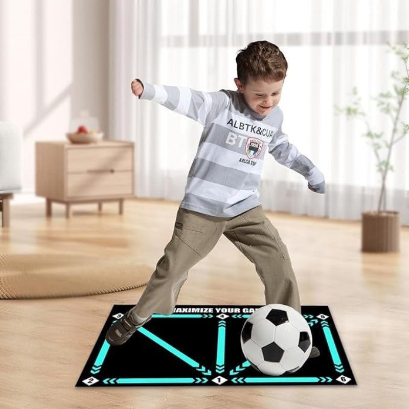 FootSkill - Faltbare rutschfeste Fußball Trainingsmatte mit Zielzonen für Dribbelübungen