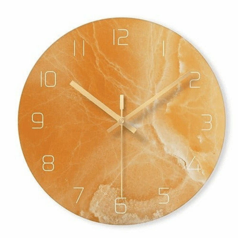 TickLure – Dekorative Wanduhr mit Marmoroptik und geräuschlosem Uhrwerk