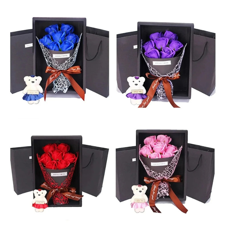 RoseAura - Rosen Seifenstrauß Geschenkbox mit floralem Duft
