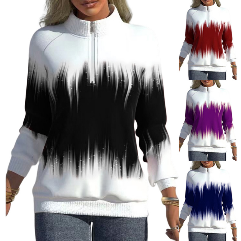 Paula – Lässiger Langarmpullover mit Reißverschluss
