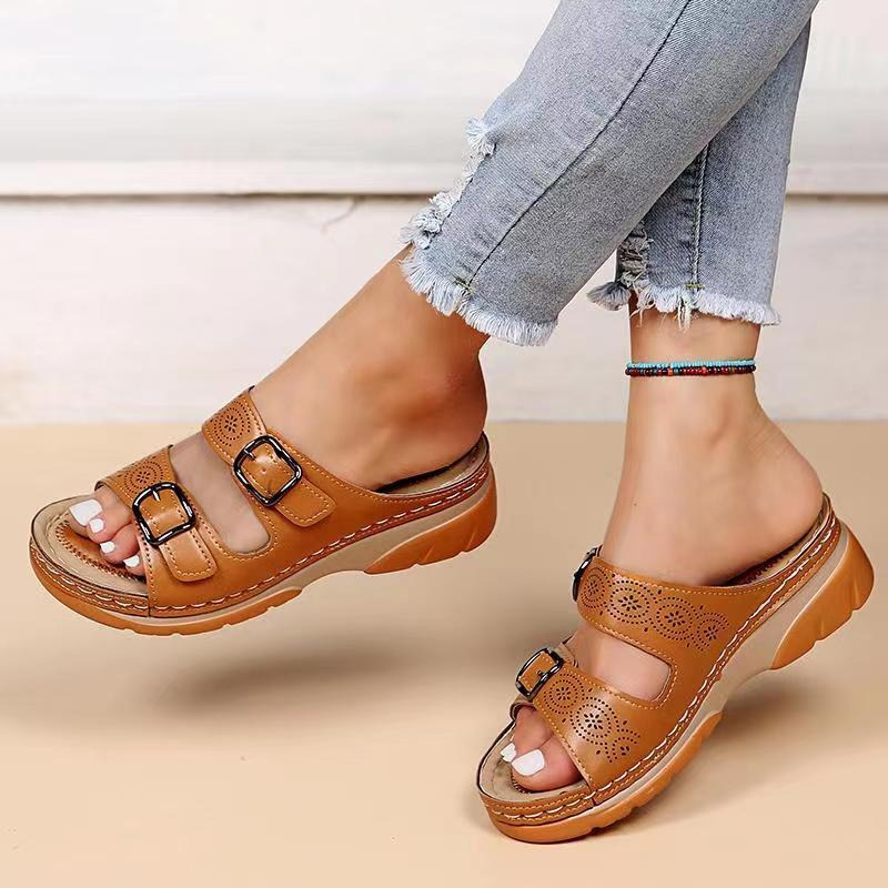 Marlene – Modische Doppelschnallen-Sandalen mit rutschfester Sohle