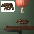 WoodArt - 3D Kreative Tierschnitzerei Handgemachtes Dekoratives Geschenk für Heim und Büro