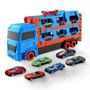 TrackTrekka – 3 in 1 Autotransporter mit klappbarer Rennstrecke und eingebautem Stauraum