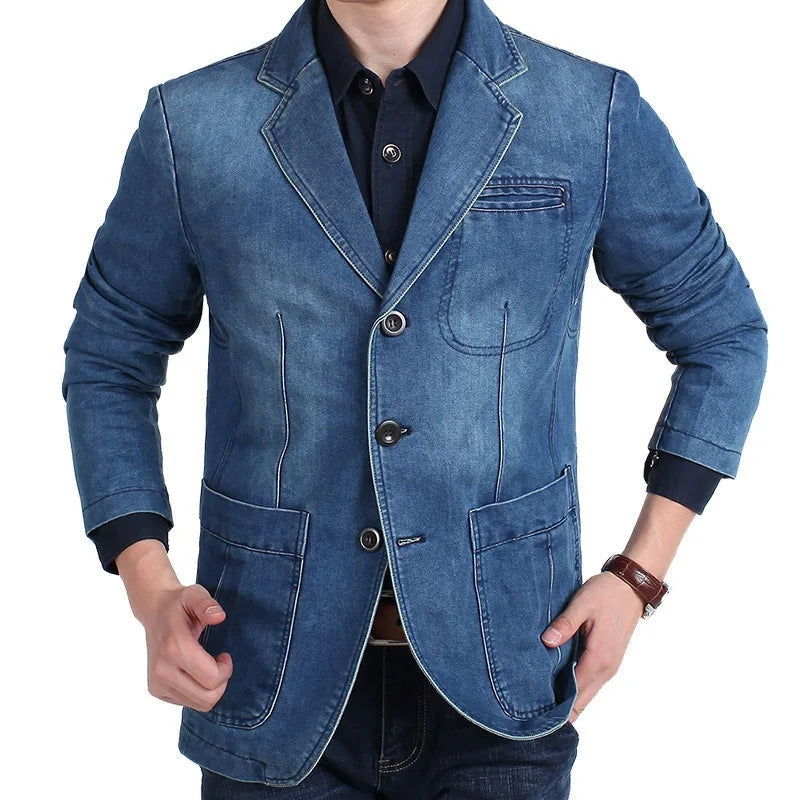 Yannik – Lässige Langarmjacke mit Reverskragen und Knopfverschluss