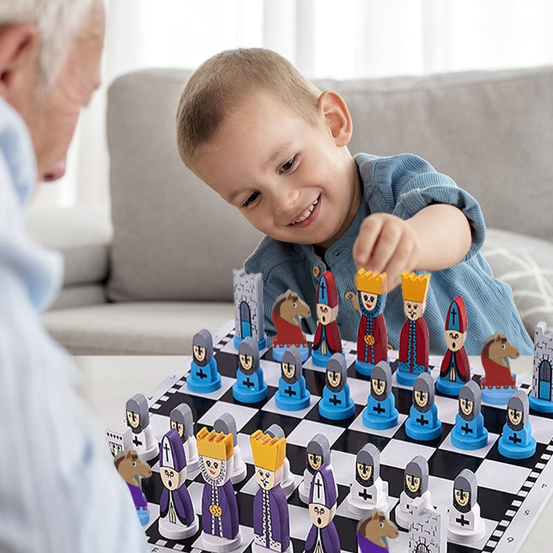 BrainMate - Schachspiel aus Holz für Kinder mit lehrreichen und interaktiven Spielfiguren
