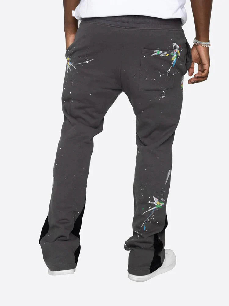 Felix – Bedruckte Hose mit entspannter Passform Kordelzug in der Taille und Seitentaschen