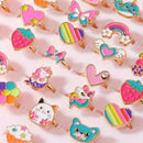 Zofia - Buntes Ringset mit verspielten Motiven und verstellbaren Ringen für Kinder