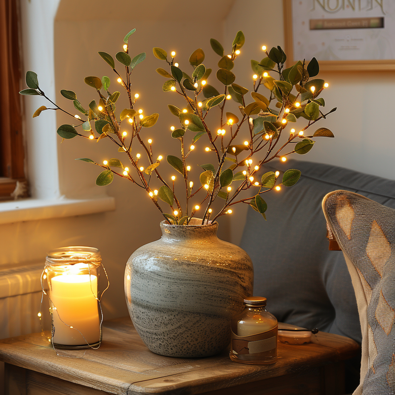 AuraLeaf - Eleganter Zweig inspiriert Baum Lichter mit LEDs für Heimdekoration