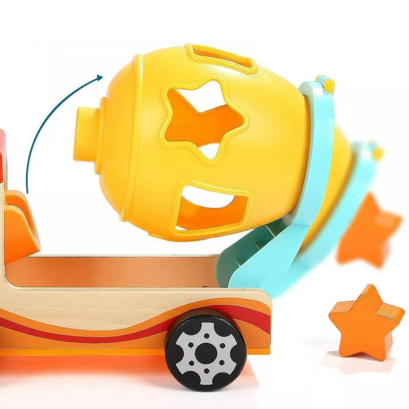 SortTruck - Pädagogischer Muldenkipper mit Formensortierung und Spinning Mixer für Kinder