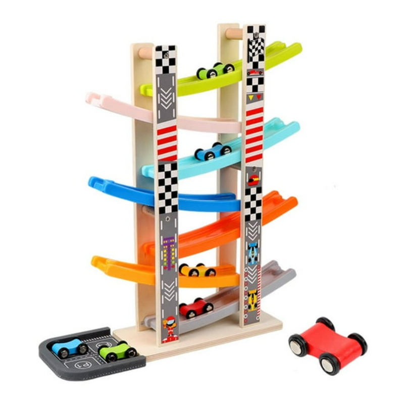 RaceWhiz – Motorik Lenkrad Spielzeug mit Rennstreckenrampe für Rennspaß und Lernen