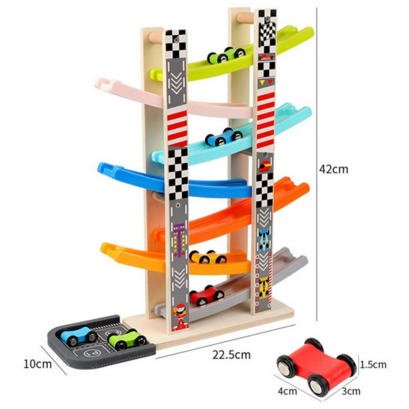 RaceWhiz – Motorik Lenkrad Spielzeug mit Rennstreckenrampe für Rennspaß und Lernen