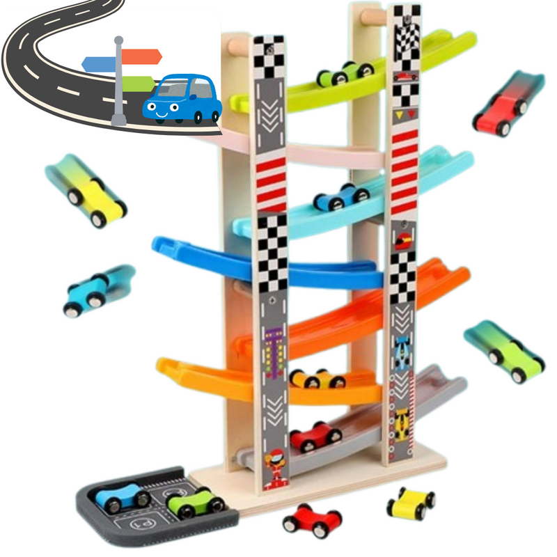 RaceWhiz – Motorik Lenkrad Spielzeug mit Rennstreckenrampe für Rennspaß und Lernen