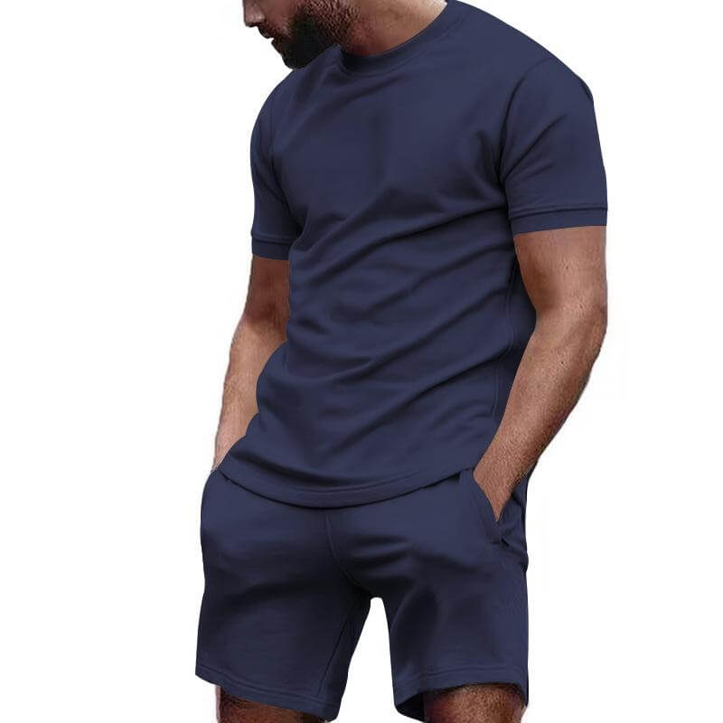 Smith – Elegantes Zweiteiler-Set mit Kurzarm-T-Shirt und Shorts mit Kordelzug und Seitentaschen