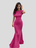 Selena – Natürliches Kleid mit bodenlangen und kurzen Ärmeln