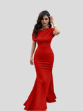 Selena – Natürliches Kleid mit bodenlangen und kurzen Ärmeln