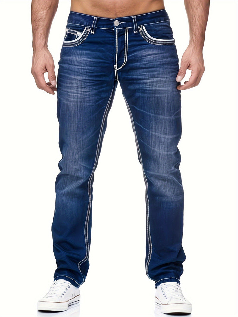 Dylan – Jeans mit Reißverschluss mit Fünf Tasche-Design und Kontrastnähten