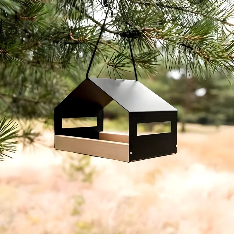 WildNest – Elegantes hängendes Vogelhaus mit Futterspender für den Garten