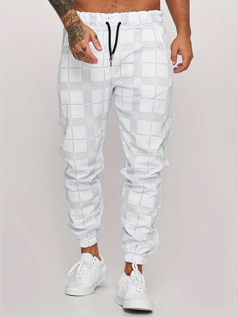 Anton – Lässige Hose mit Streifenmuster Kordelzug in der Taille und Taschen
