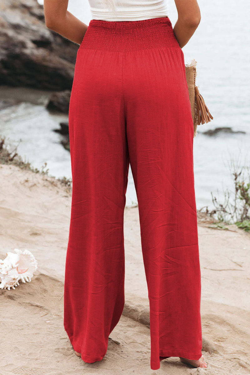 Zophia – Locker geschnittene Hose mit hoher Taille Taschen und weitem Bein